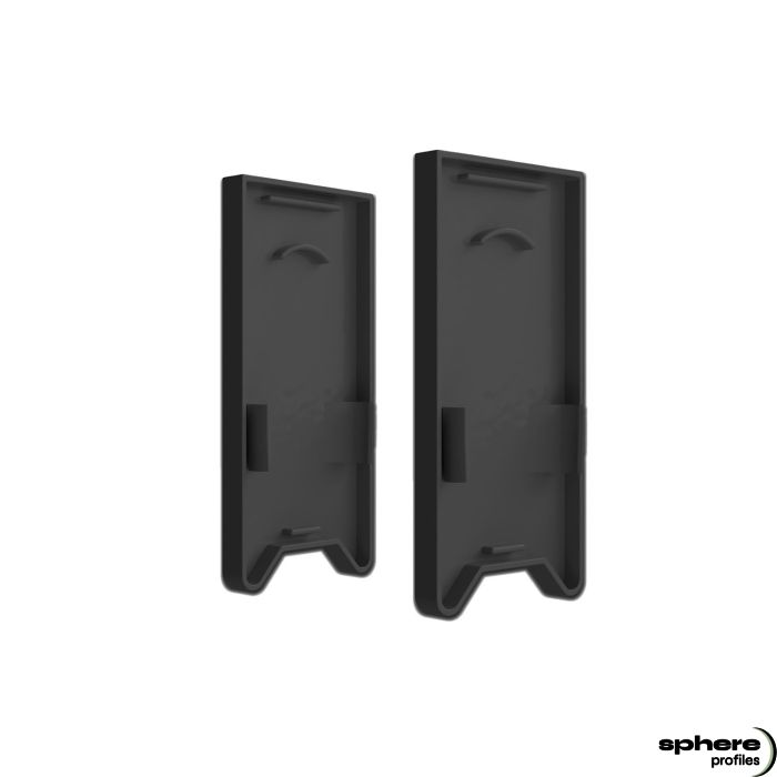 ADRASTEA End cap, black, set of 2, with light trap, high