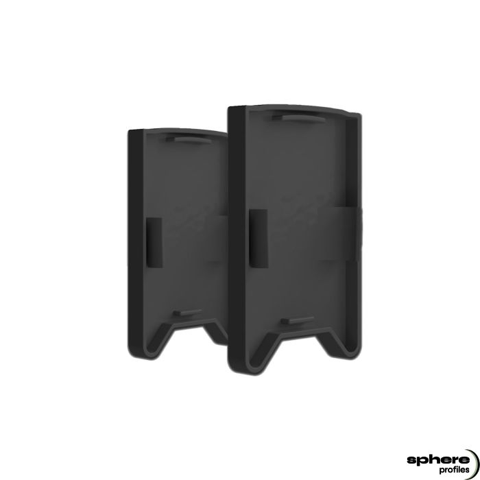 ADRASTEA End cap, black, set of 2, with light trap