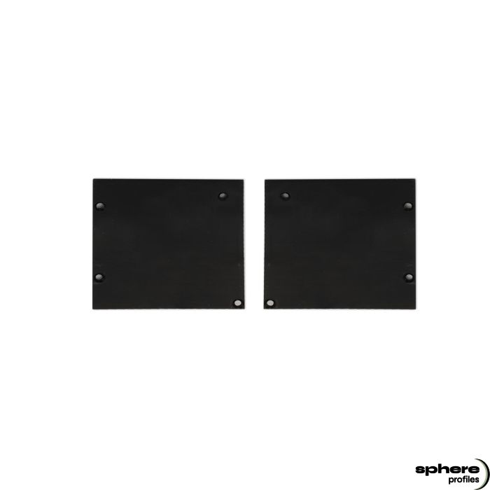 HYPERION and HAUMEA End cap, black, set of 2, left/right, incl. screws