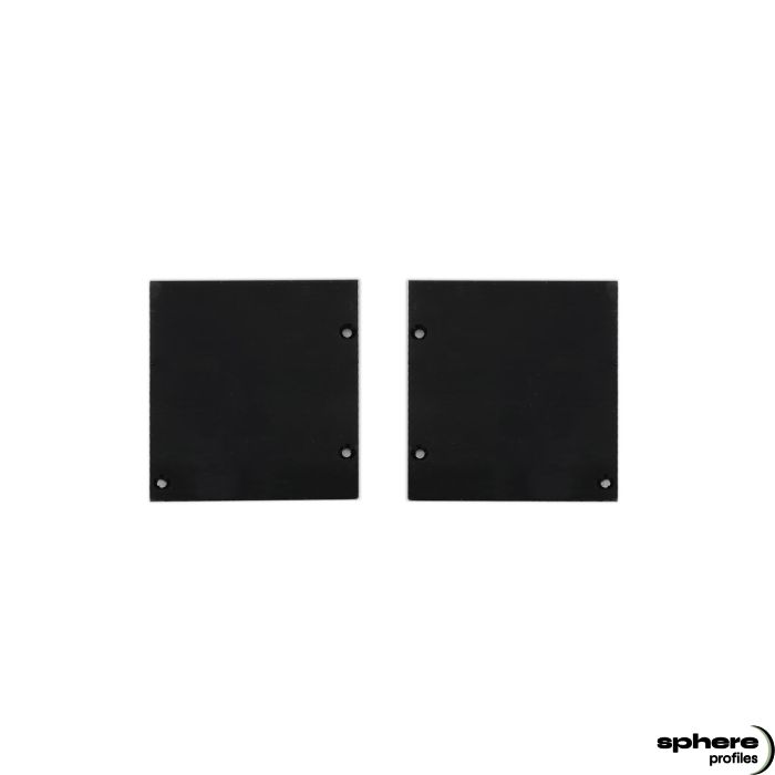 HERACLES and HAUMEA End cap, black, set of 2, left/right, incl. screws