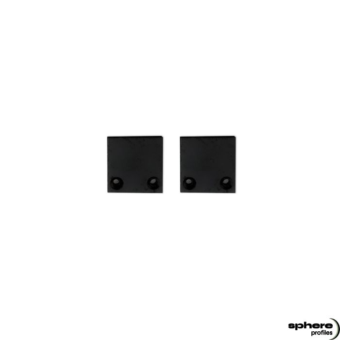 HERACLES End cap, black, set of 2, incl. screws